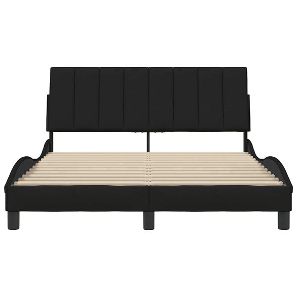 vidaXL Estructura de cama sin colch&oacute;n Hanko tela negro 140x190 cm