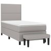 vidaXL Cama box spring con colch&oacute;n tela gris claro 100x200 cm