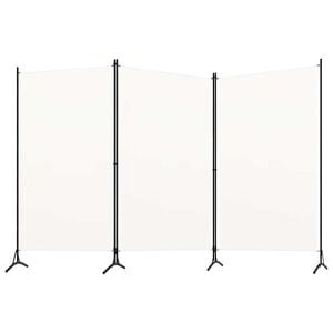 vidaXL Biombo divisor de 3 paneles tela blanco 260x180 cm