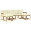 vidaXL Conjunto de sof&aacute;s de exterior 6 uds. 6 plaza Blanco y Crema