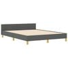 vidaXL Estructura de cama con cabecera Gris oscuro 140 x 190 cm tela