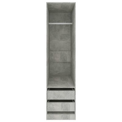 vidaXL Armario con cajones de contrachapada gris hormigón 50x50x200 cm