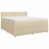 vidaXL Cama box spring con colch&oacute;n Crema 180 x 200 cm Tela