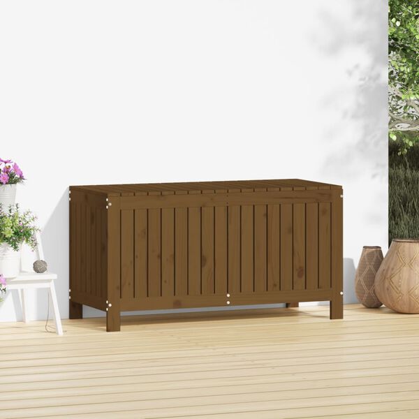 vidaXL Caja de almacenaje jardín madera pino marrón miel 115x49x60 cm