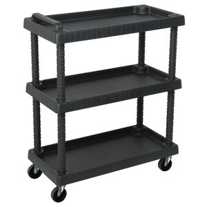 vidaXL Carro de herramientas de taller 3 niveles PP negro 75x37,5x92cm