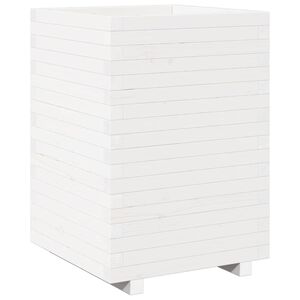 vidaXL Jardinera madera maciza de pino blanco 50x50x72,5 cm