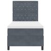 vidaXL Cama Box Spring LED Gris oscuro 90 x 200 cm Terciopelo