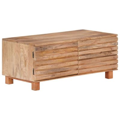 vidaXL Mesa de centro de madera maciza de mango 90x50x40 cm