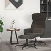 vidaXL Sill&oacute;n de relax con reposapi&eacute;s tela de microfibra gris oscuro