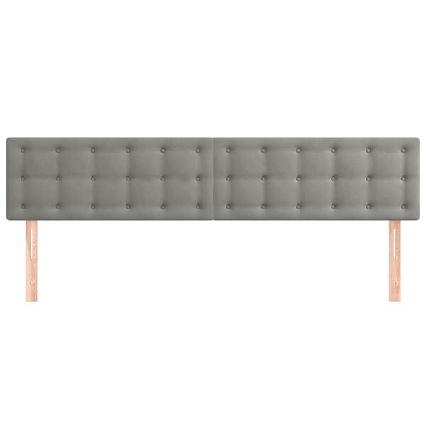 vidaXL Cabeceros terciopelo gris claro 200x5x78/88 cm