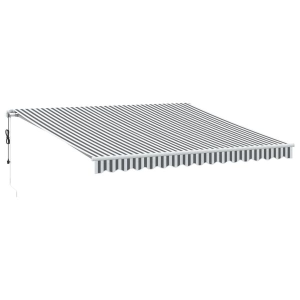 vidaXL Toldo retr&aacute;ctil autom&aacute;tico luz LED antracita blanco 400x350cm