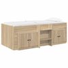 vidaXL Marco de cama loft con armario con puerta 3 uds. Roble Sonoma
