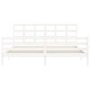 vidaXL Estructura de cama con cabecero madera maciza blanco 200x200 cm