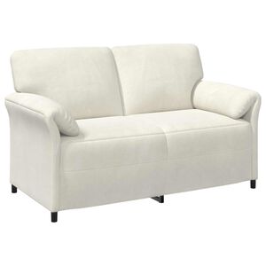 vidaXL Sof&aacute; de 2 Plazas Crema 158 x 83 x 95 cm Terciopelo