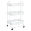 vidaXL Carrito de cocina 3 niveles acero blanco 43x34x79 cm