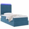 vidaXL Cama con almacenamiento y LED con LED Azul Oscuro 90 x 200 cm