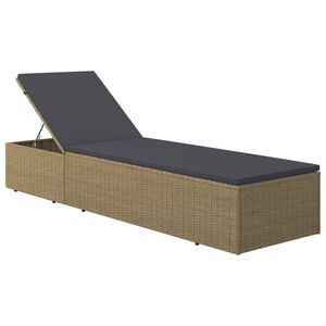 vidaXL Tumbona de rat&aacute;n sint&eacute;tico marr&oacute;n y gris oscuro