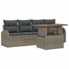 vidaXL Conjunto de sof&aacute; de jard&iacute;n 5 pcs Gris Polirat&aacute;n