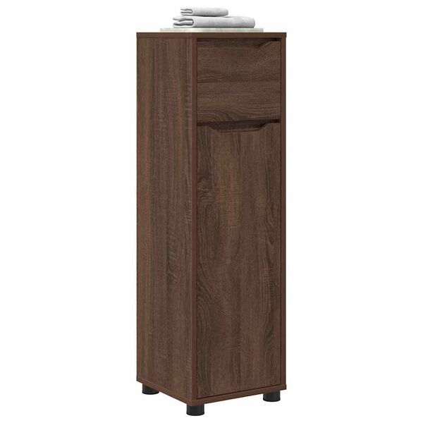 vidaXL Gabinete de Ba&ntilde;o con caj&oacute;n Roble Marr&oacute;n 30,5 x 30 x 101 cm