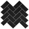 vidaXL Azulejo en espiga 10 pcs Negro 30 x 30 cm Poliuretano y PET