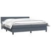 vidaXL Cama box spring con colch&oacute;n terciopelo gris oscuro 180x220 cm
