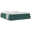 vidaXL Cama con almacenamiento y colch&oacute;n Verde oscuro 200 x 200 cm