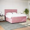 vidaXL Cama box spring con colch&oacute;n terciopelo rosa 180x200 cm