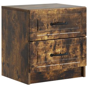 vidaXL Armario de Noche con caj&oacute;n Roble Ahumado 43 x 34,5 x 44,5 cm