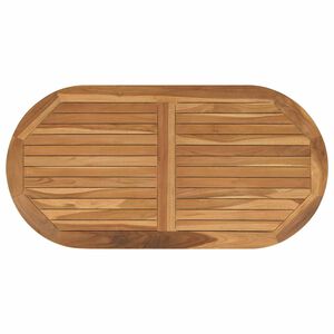 vidaXL Encimera Ovalado Madera de teca maciza Natural