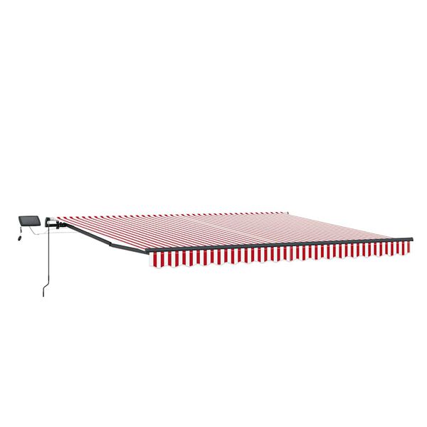 vidaXL Toldo Retr&aacute;ctil Manual red and white 450 x 350 cm tela