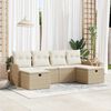 vidaXL Conjunto de sof&aacute; de jard&iacute;n con coj&iacute;n 6 pcs Beige Polirat&aacute;n