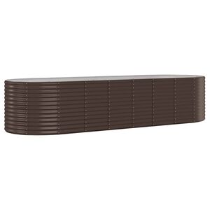 vidaXL Jardinera arriate acero galvanizado marr&oacute;n 322x100x68cm