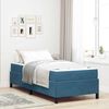 vidaXL Estructura de cama con colch&oacute;n Azul Oscuro 90 x 190 cm tela