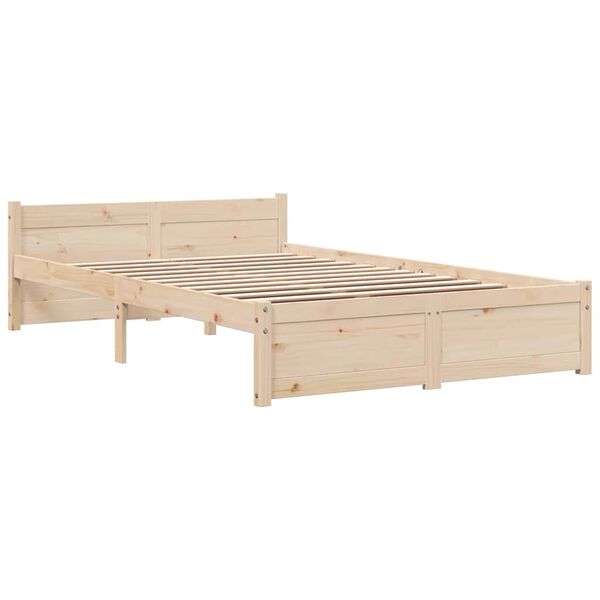 vidaXL Estructura de cama doble sin colch&oacute;n madera maciza 120x190 cm