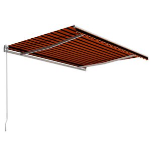 vidaXL Toldo manual retr&aacute;ctil naranja y marr&oacute;n 400x300 cm