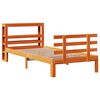 vidaXL Estructura cama con cabecero madera pino marrón cera 100x200 cm