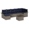 vidaXL Conjunto de sof&aacute; de jard&iacute;n 8 uds. Gris rat&aacute;n sint&eacute;tico