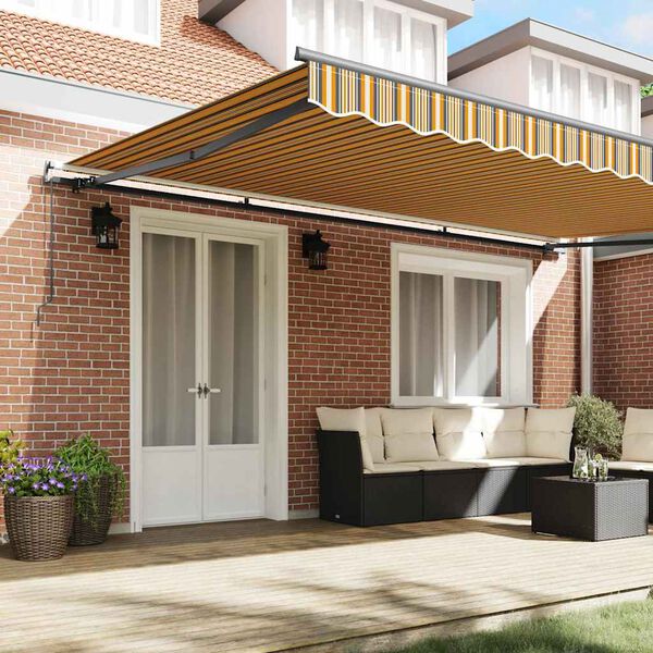 vidaXL Toldo Retr&aacute;ctil Multicolor 500 x 350 cm Poli&eacute;ster y Acero