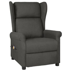 vidaXL Sill&oacute;n de masaje de tela gris oscuro