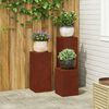 vidaXL Soporte de plantas 3 pcs Oxidado Acero autopatinable