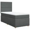 vidaXL Cama box spring con colch&oacute;n tela gris oscuro 90x200 cm