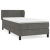 vidaXL Cama box spring con colch&oacute;n terciopelo gris oscuro 100x200 cm