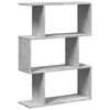 vidaXL Librer&iacute;a divisora 3 niveles madera gris hormig&oacute;n 70x24x97 cm