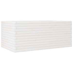 vidaXL Jardinera de madera maciza de pino blanco 110x60x46 cm
