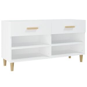 vidaXL Mueble zapatero de madera contrachapada blanco 102x35x55 cm