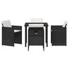 vidaXL Conjunto de Comedor de Jard&iacute;n 5 pcs Negro rat&aacute;n sint&eacute;tico