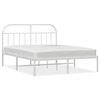 vidaXL Estructura cama sin colch&oacute;n con cabecero metal blanco 140x190cm