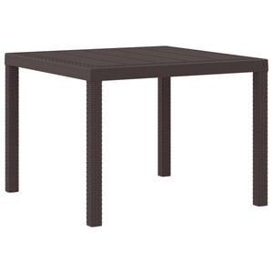 vidaXL Mesa de Jard&iacute;n Marr&oacute;n 100 x 100 x 73 cm rat&aacute;n sint&eacute;tico
