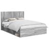vidaXL Estructura de cama con almacenamiento y cabecero Sonoma gris