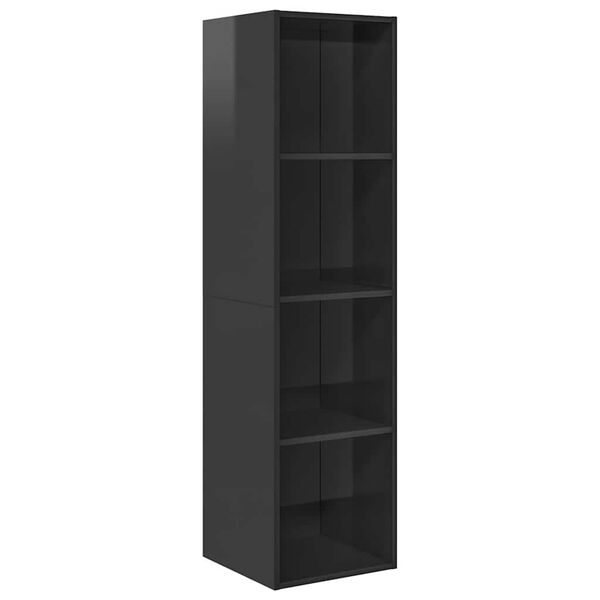 vidaXL Mueble TV pared madera contrachapada gris brillo 37x37x142,5 cm